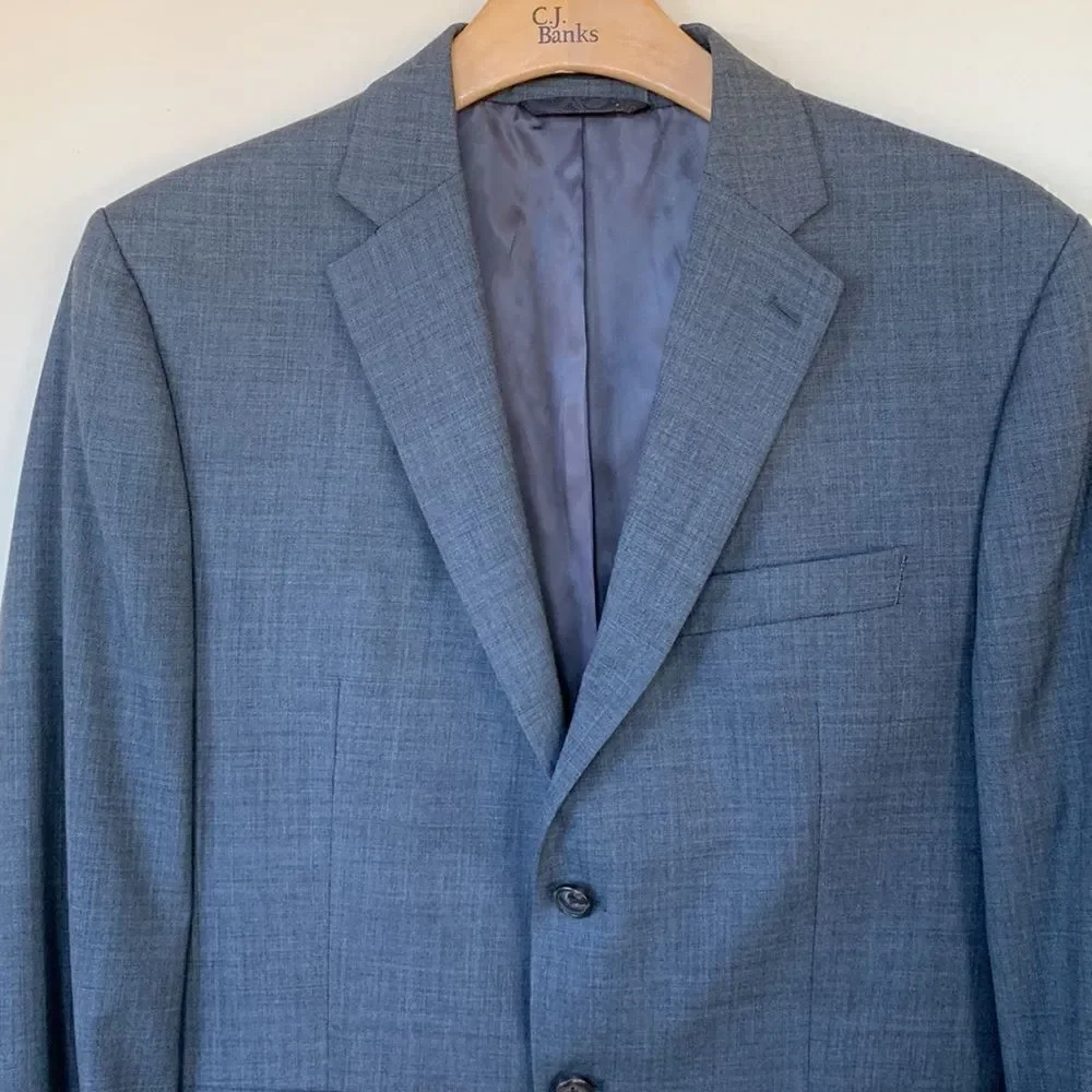 Lauren Ralph Lauren Mens 100% Wool Lanie Gray Blazer Jacket Sport Suit Coat 42 S
